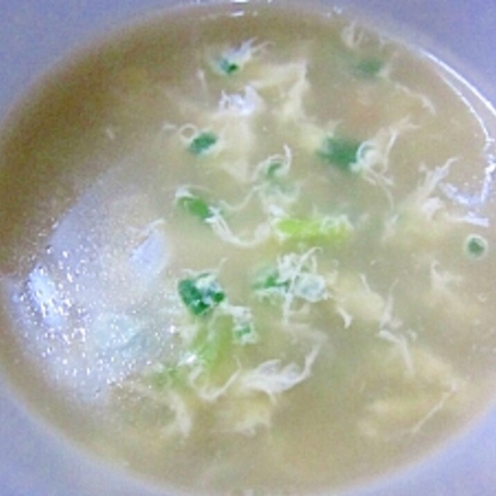 納豆と卵の中華スープ